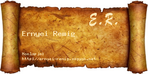 Ernyei Remig névjegykártya